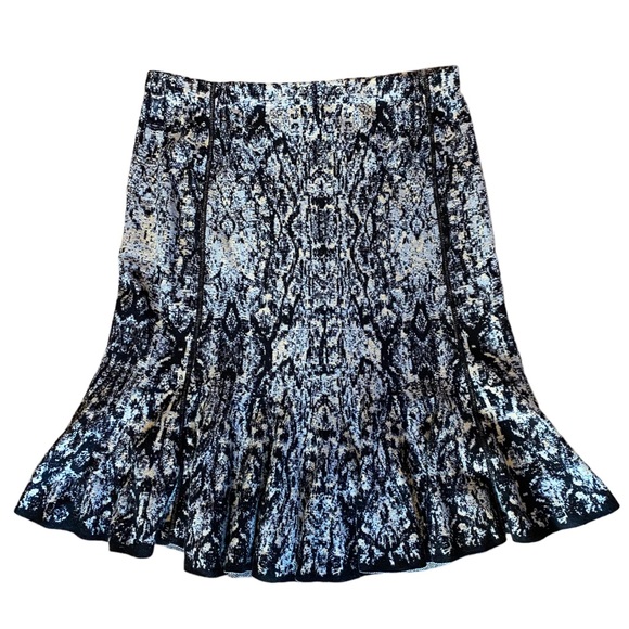 Nic+Zoe Marbled Pattern Cotton Blend Flounce Skirt Size Large - Picture 3 of 8